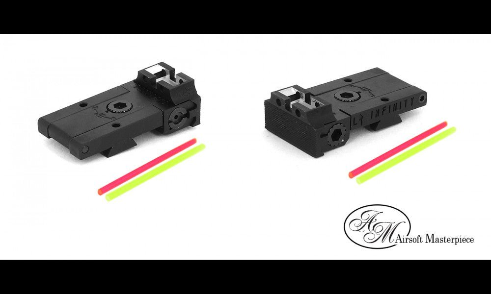 Airsoft Masterpiece Aluminum Rear Sight with Fiber for Hi-CAPA - Infinity | Kaharoa Custom Airsoft