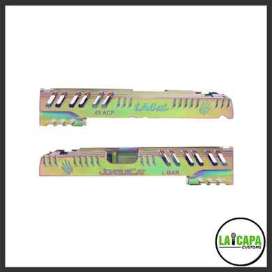 LA Capa Customs 5.1 “JungleCat” Aluminum Slide - Green Rainbow | Kaharoa Custom Airsoft